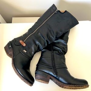 Stylish EUC RIEKER, Fleece-Lined Winter Boots, Black EU 37, US 7